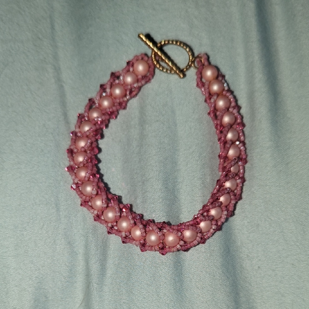 Elegant Pink Beaded Bracelet